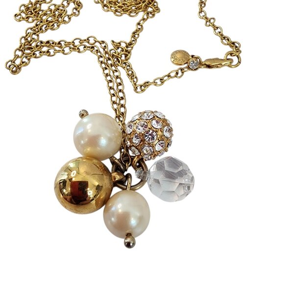 J. Crew long necklace bauble bar pendants pendant necklace gold tone - Picture 14 of 15
